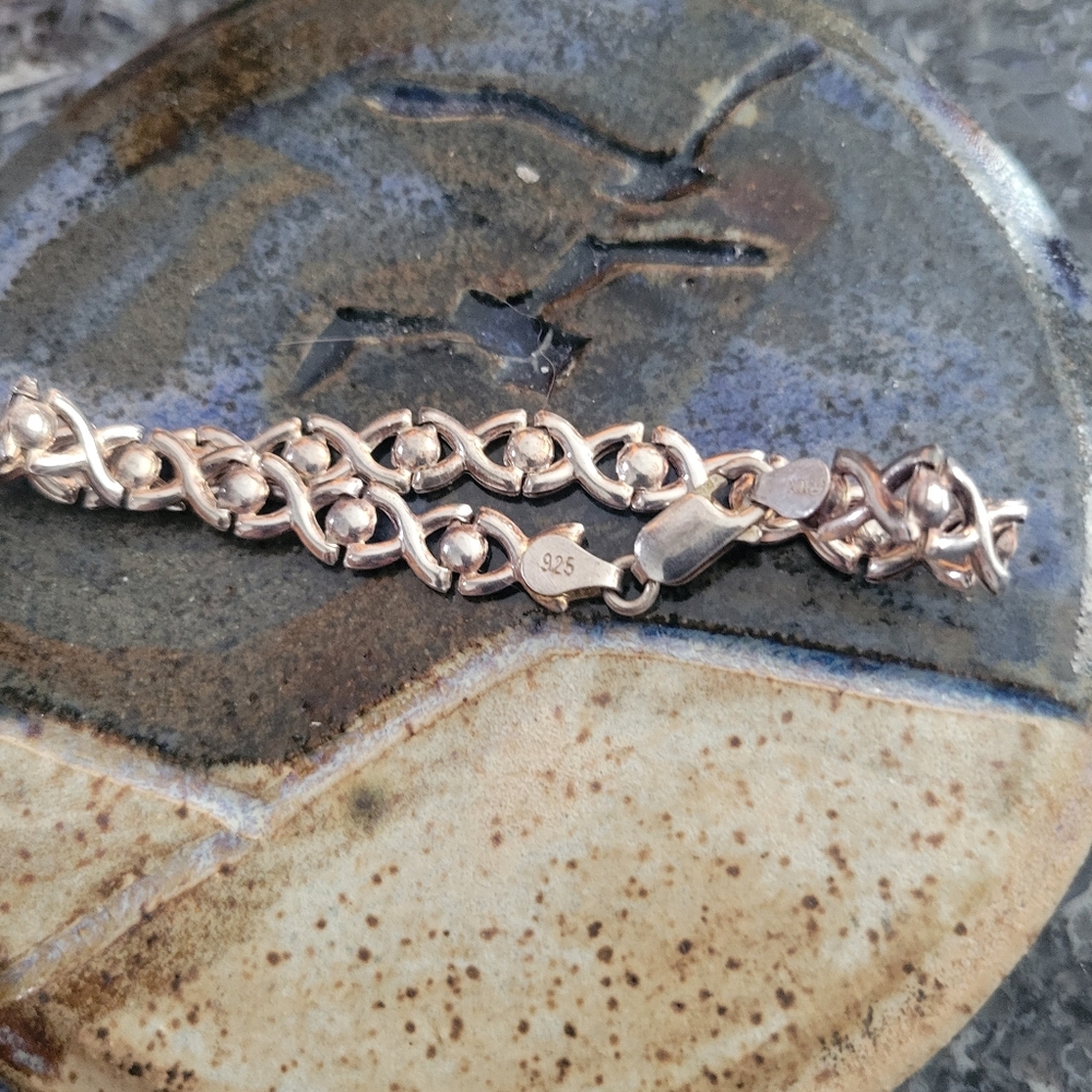 Italian Sterling Silver Chain Bracelet With Lobster Clasp - Picture 5 of 7